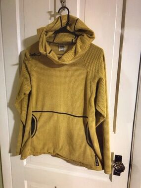 Melanzana Mustard Hooded Waffle Pullover
